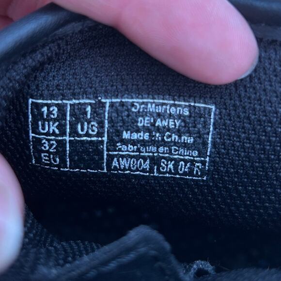 Dr. Marten Black Colorful Shimmer Leather Delaney Combat Boot Kids Girls 1 - Picture 8 of 8